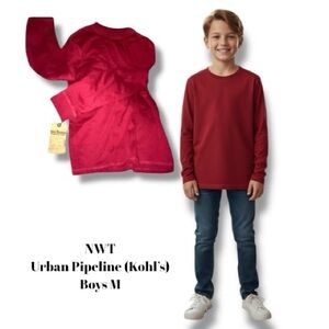🍭 URBAN PIPELINE (Kohl’s) NWT Shirt Red Long Sleeve Tee Boy’s M BackToSchool